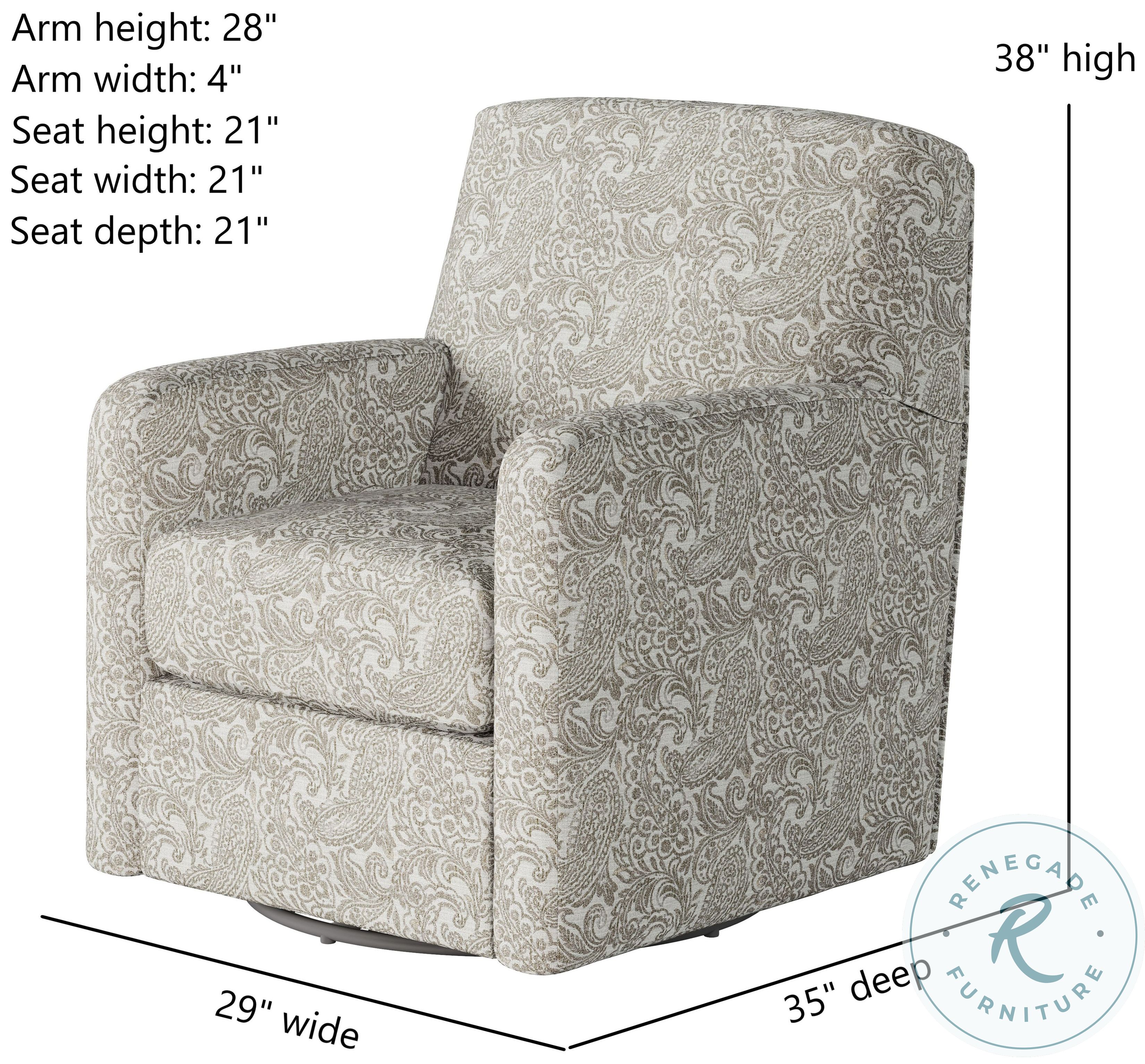 Flash Dance Charleston Platinum 29" Wide Swivel Glider