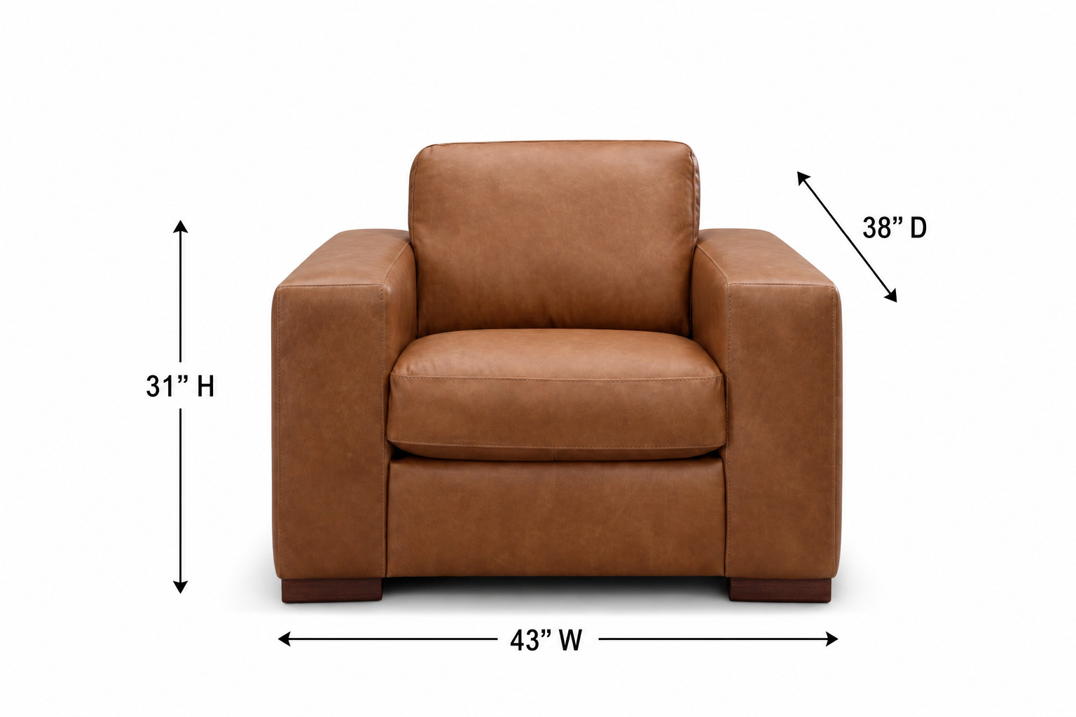 Inglewood Vintage Brown Derby Leather Upholstered Accent Chair