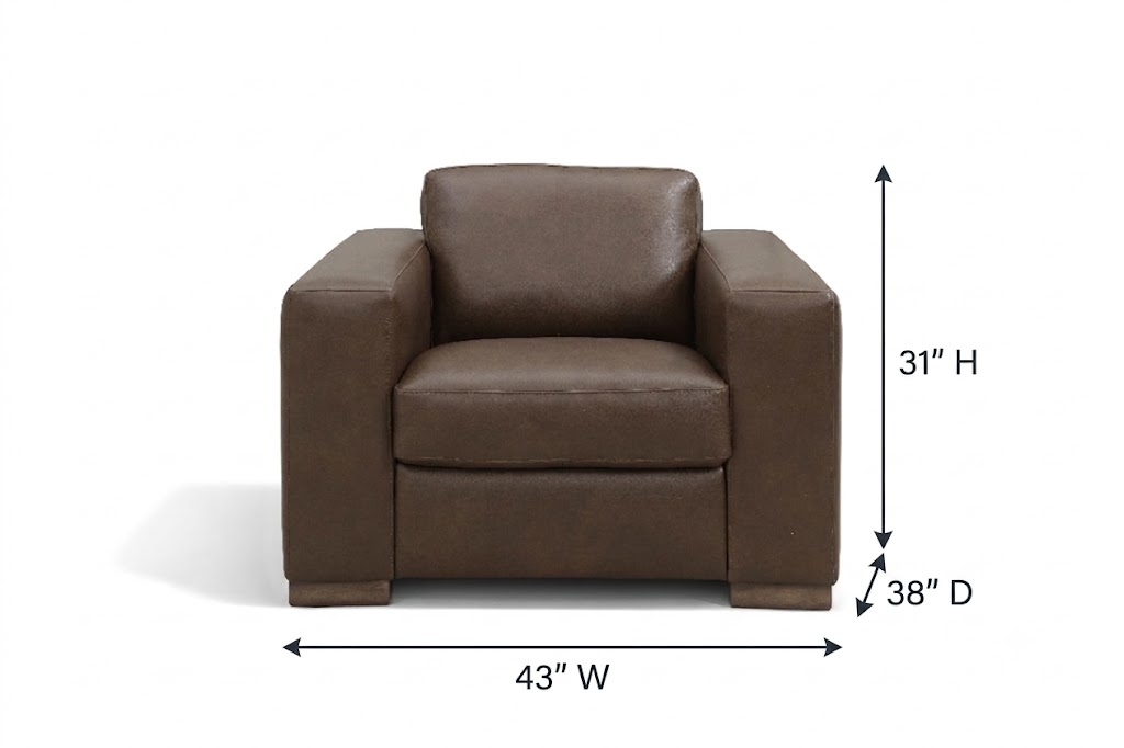 Inglewood Vintage Brown Cigar Leather Upholstered Accent Chair