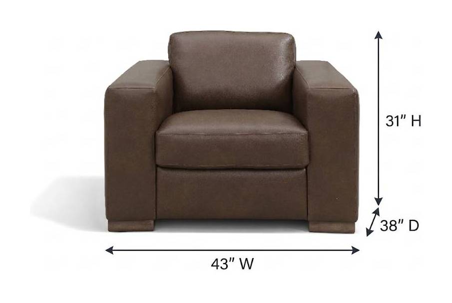 Inglewood Vintage Brown Cigar Leather Upholstered Accent Chair