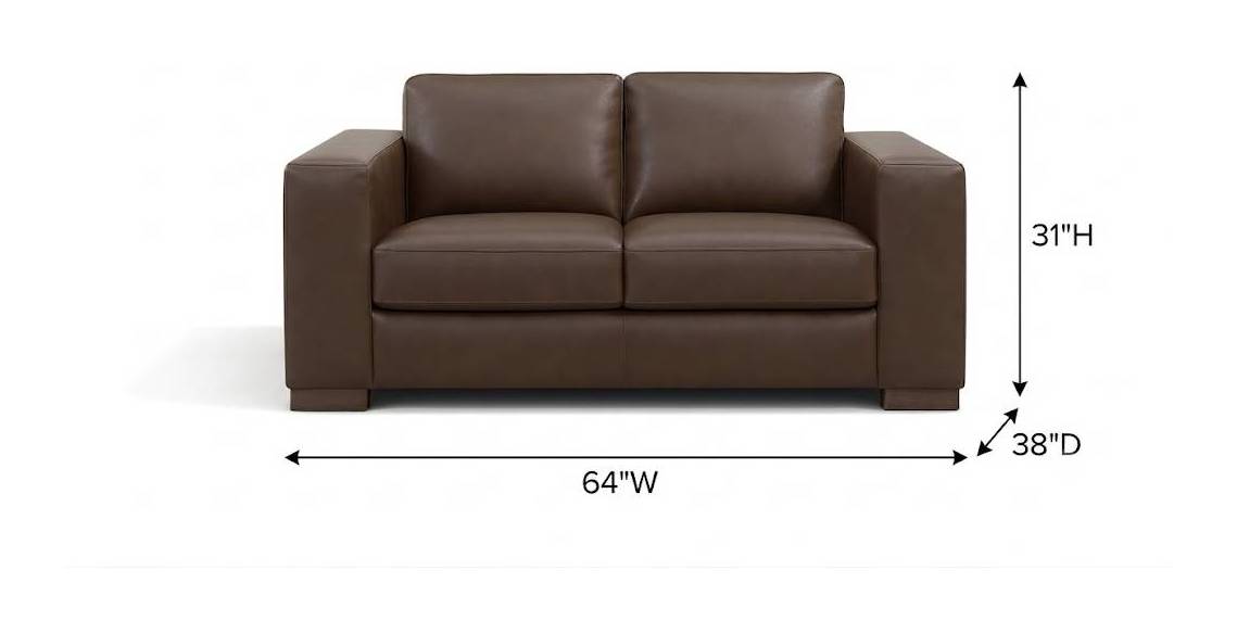 Inglewood Vintage Brown Cigar Leather 64" Loveseat