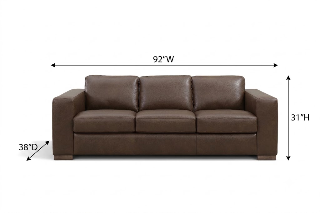 Inglewood Vintage Brown Cigar Leather 92" Sofa