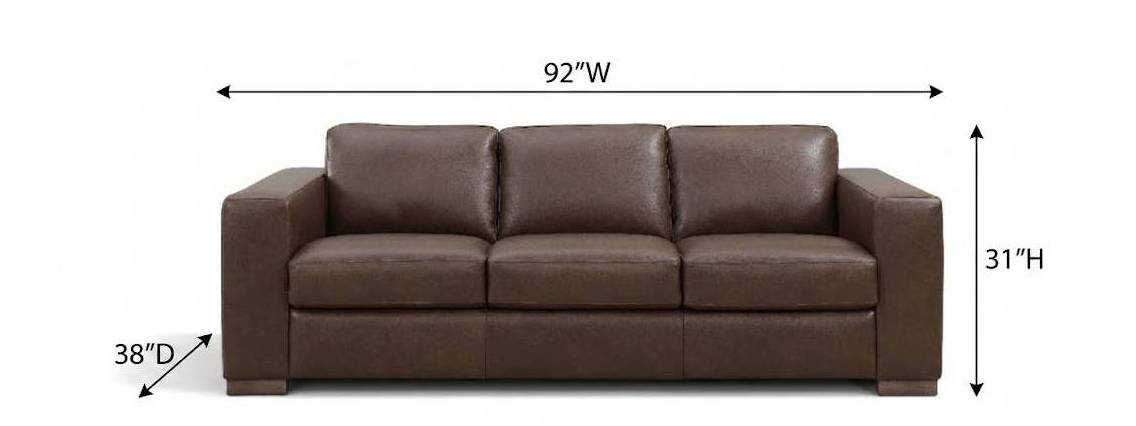 Inglewood Vintage Brown Cigar Leather 92" Sofa
