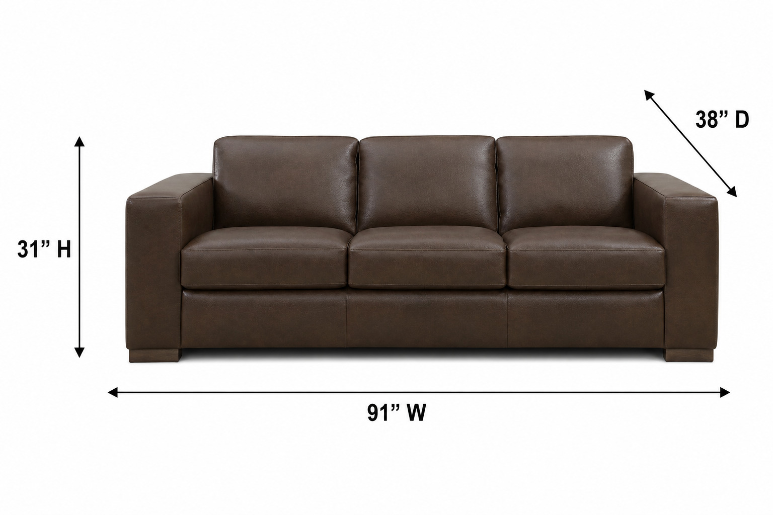 Inglewood Vintage Brown Cigar Leather 91" Queen Sleeper Sofa