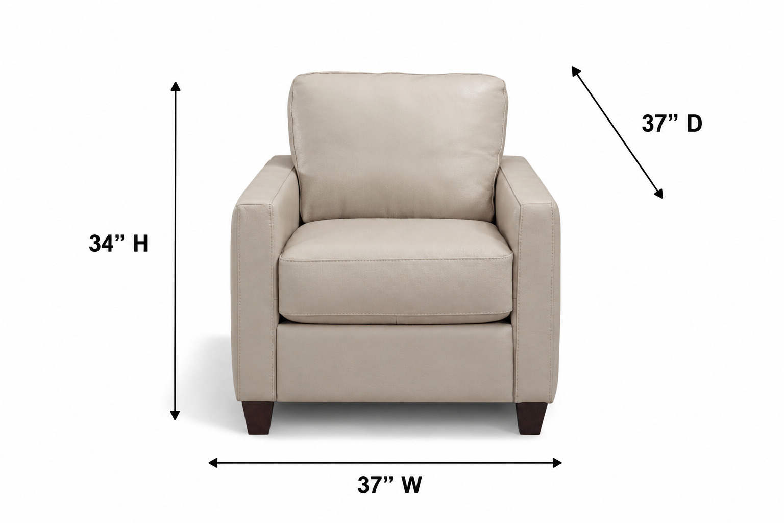 Millbrook Taupe Plain Leather Upholstered Accent Chair