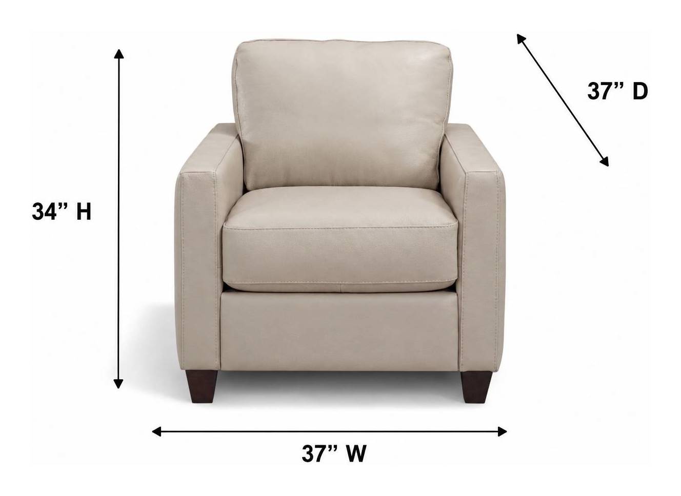 Millbrook Taupe Plain Leather Upholstered Accent Chair