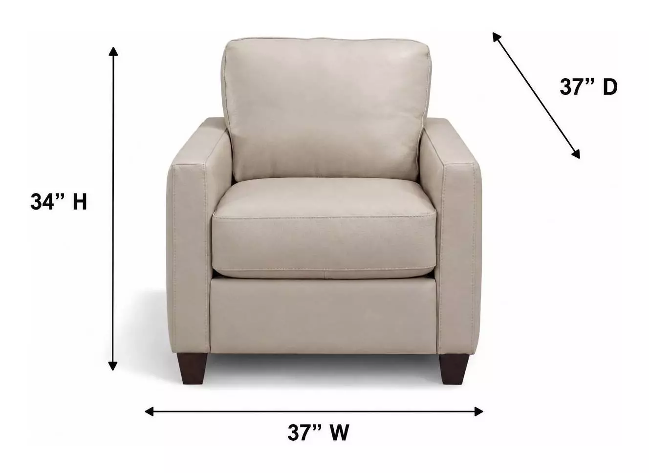 Millbrook Taupe Plain Leather Upholstered Accent Chair