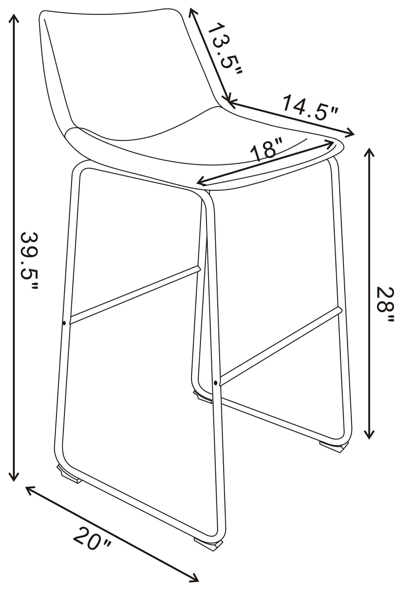 Michelle Brown And Black Armless Bar Stool Set of 2