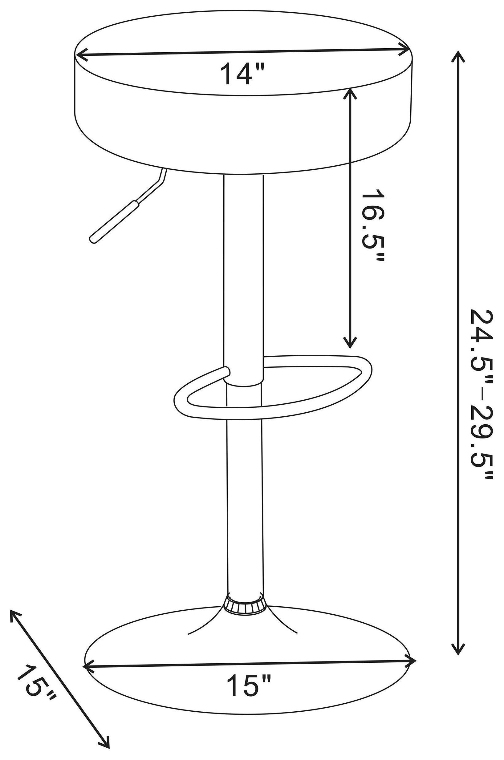Ramses Chrome And Black 29" Adjustable Bar Stool
