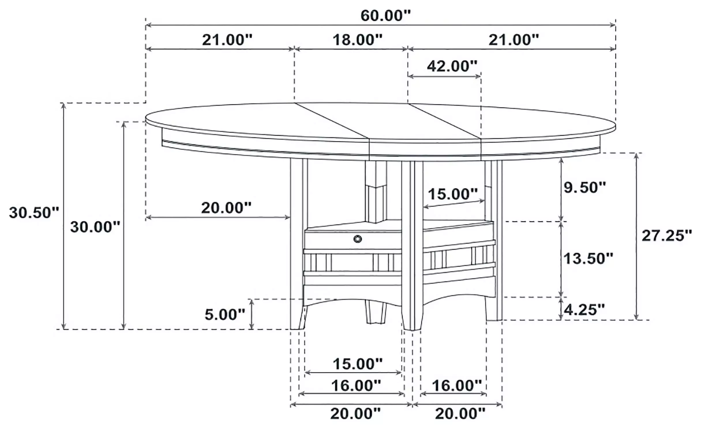 Lavon Espresso Extendable Dining Table