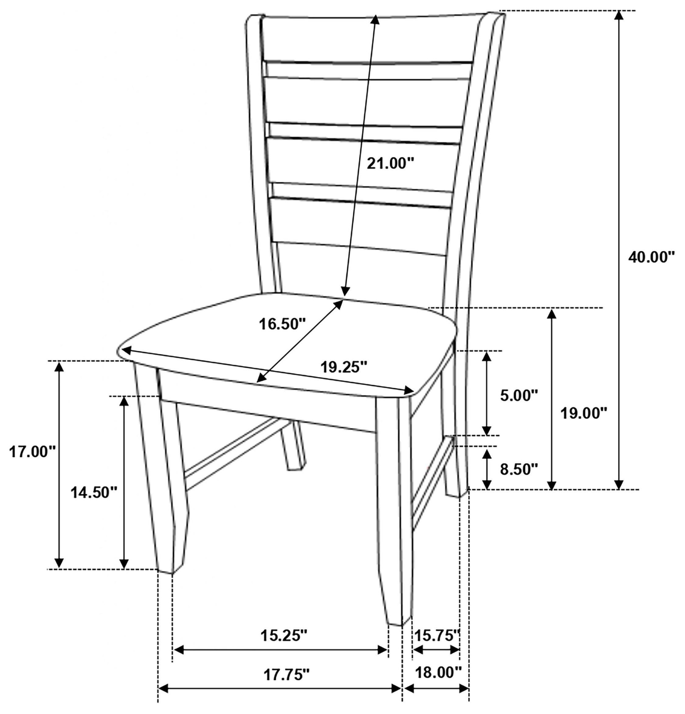 Dalila Grey Ladder Back Side Chair Set of 2