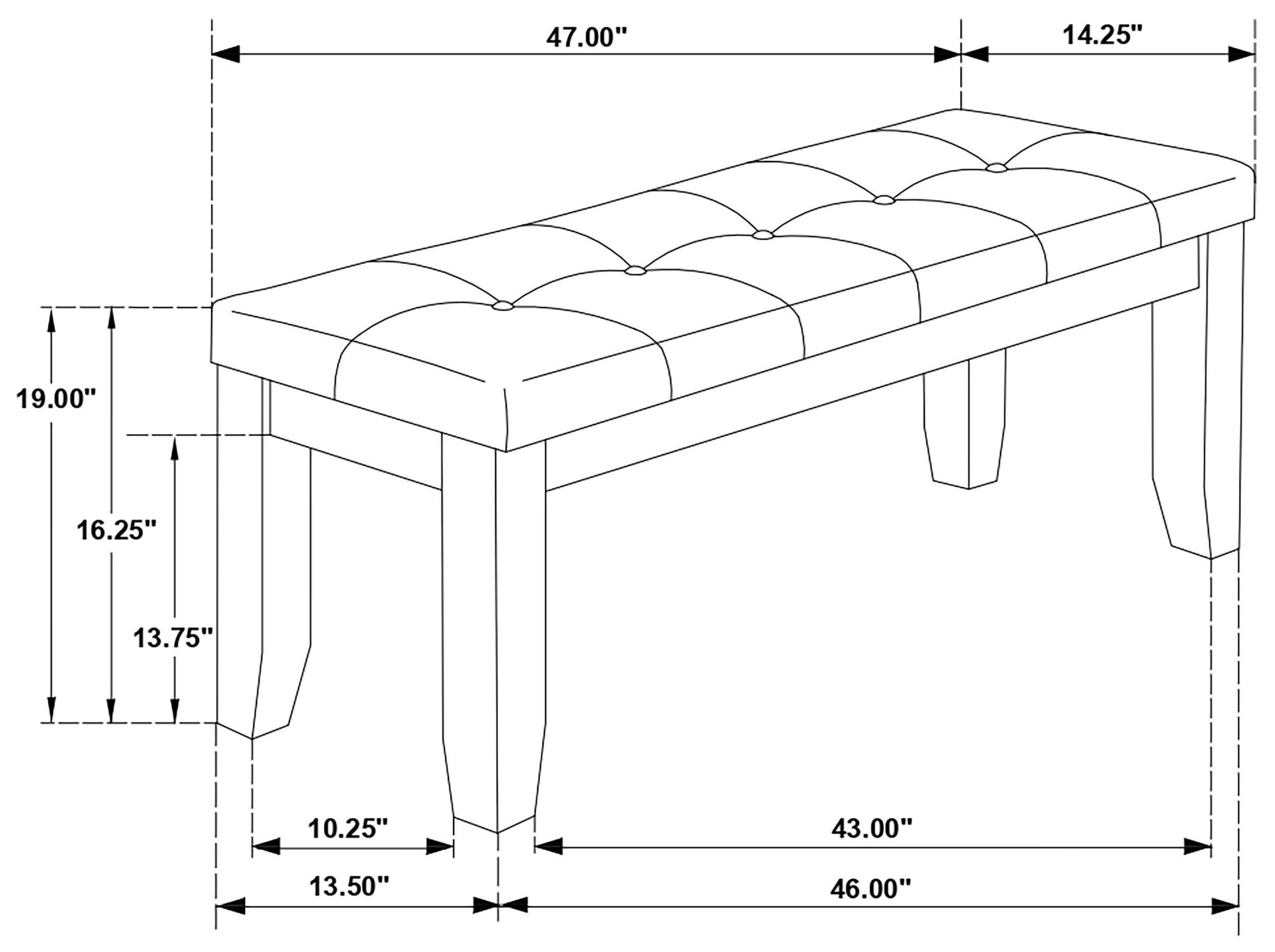 Dalila Dark Grey Padded Cushion Bench