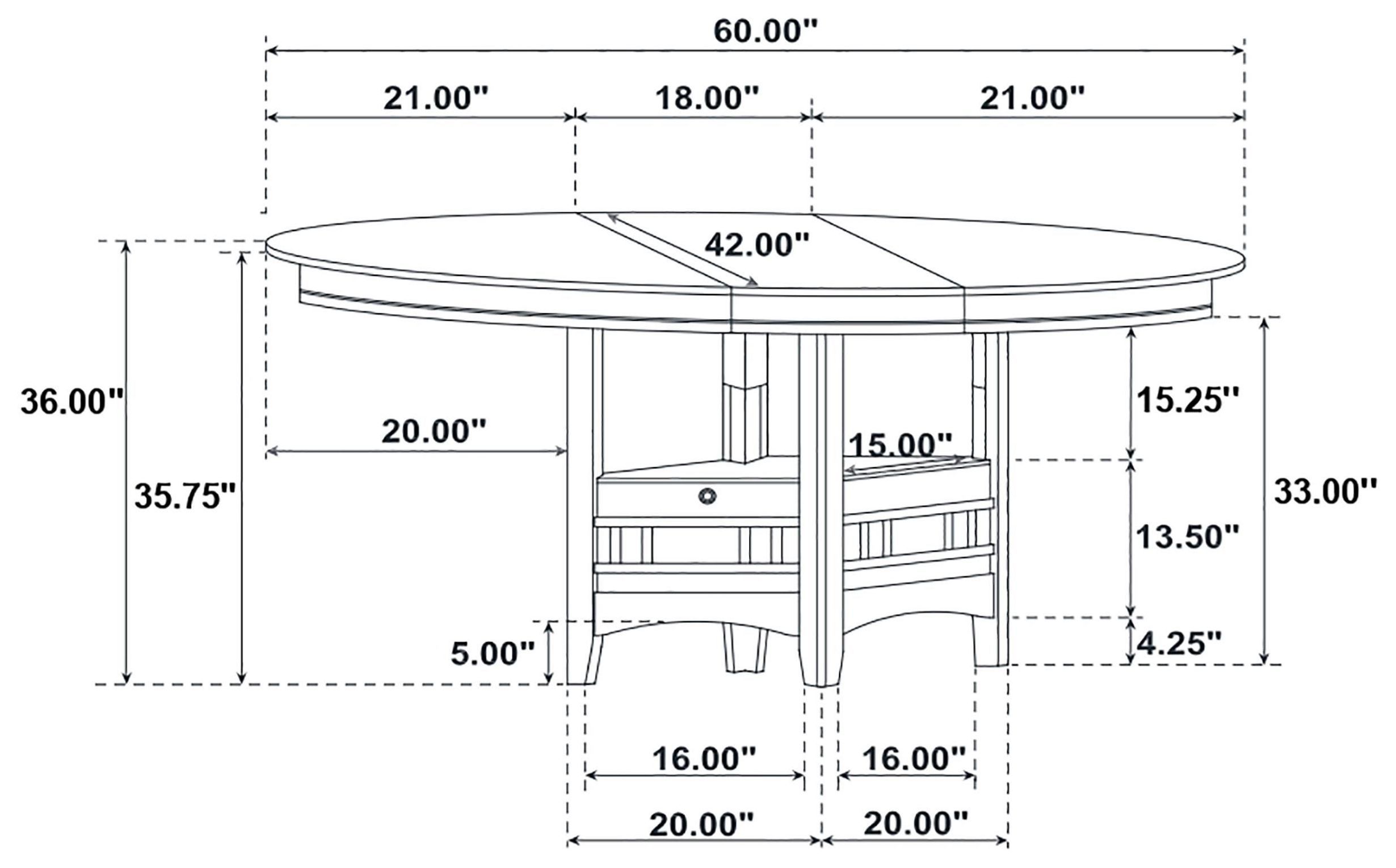 Lavon Espresso Extendable Counter Height Dining Table