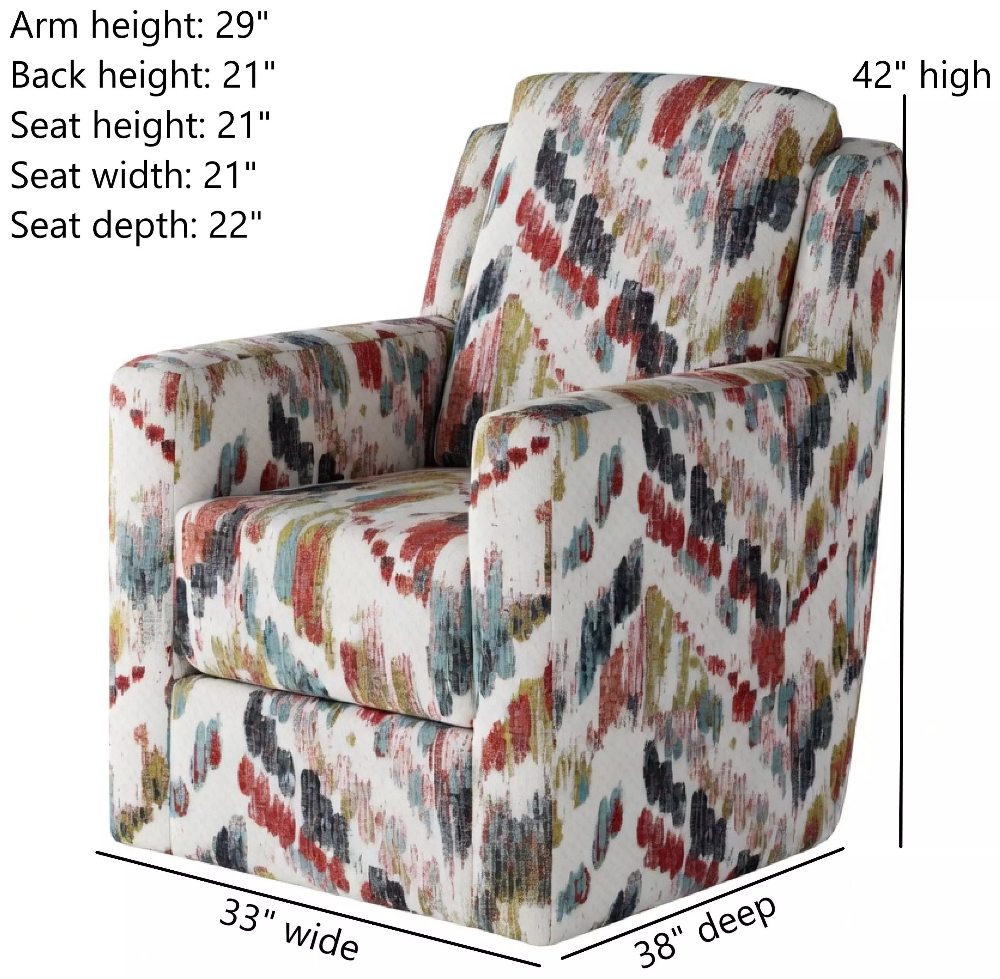 Diva Fiesta Upholstered Swivel Glider Accent Chair