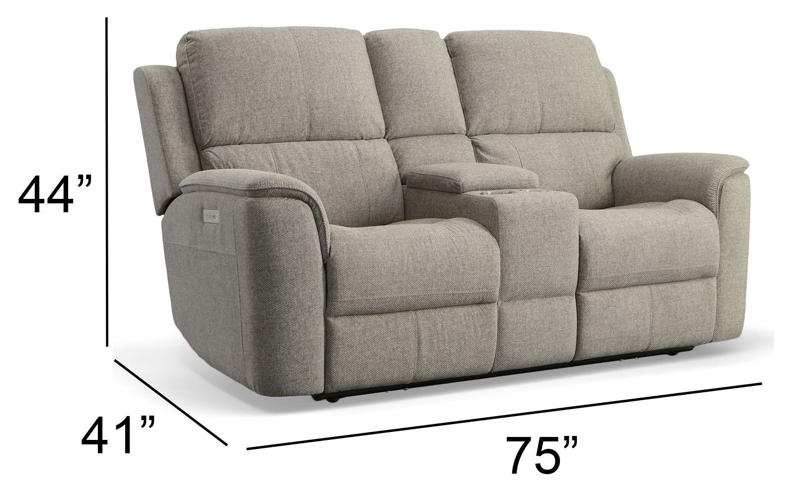Henry Brown Power Reclining Console Loveseat with Power Headrest and Lumbar