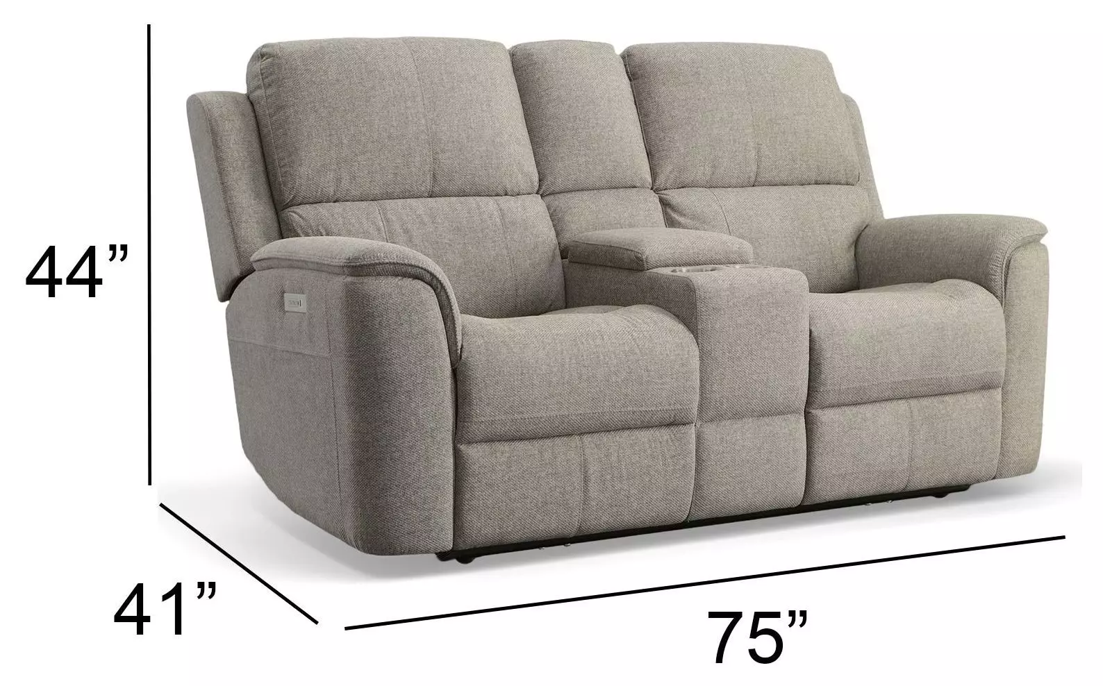 Henry Brown 75" Power Reclining Console Loveseat with Power Headrest and Lumbar