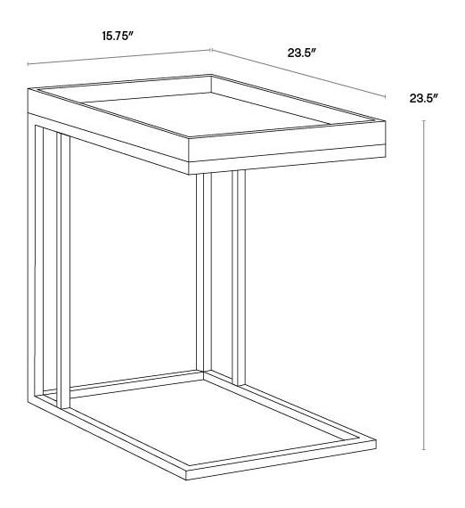 Arden Black And Charcoal C Shaped End Table