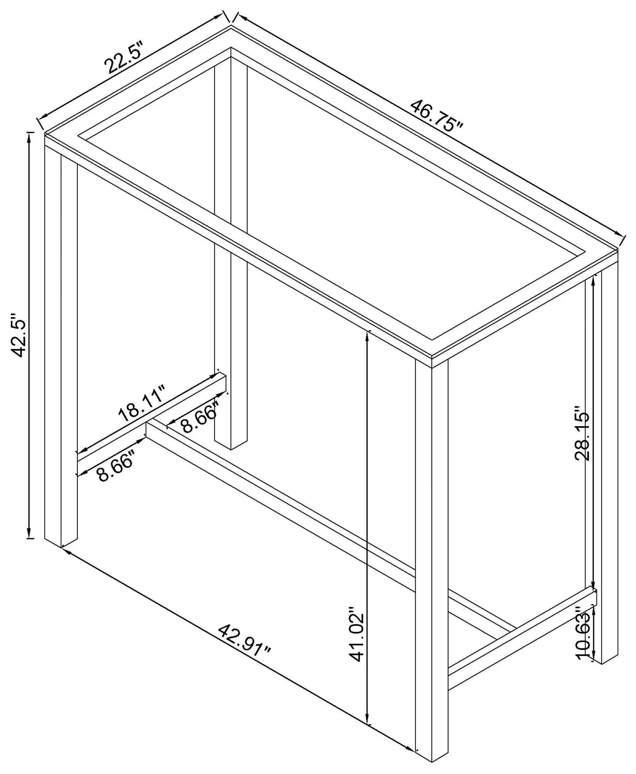 Tolbert Chrome Glass Top Bar Table