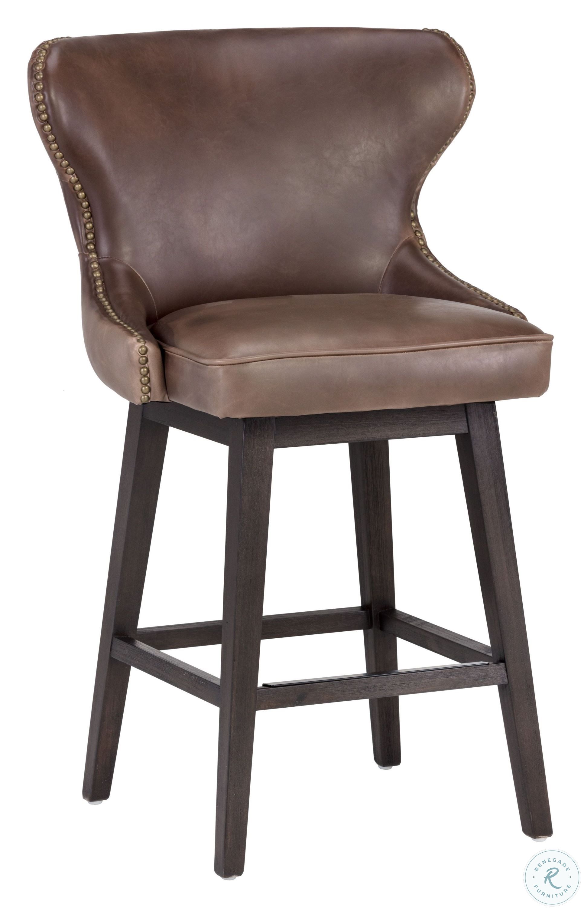 5West Ariana Havana Dark Brown Swivel Counter Stool from Sunpan