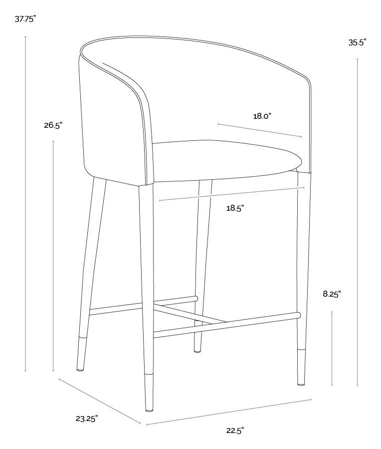 Asher Flint Grey And Napa Taupe Counter Height Stool