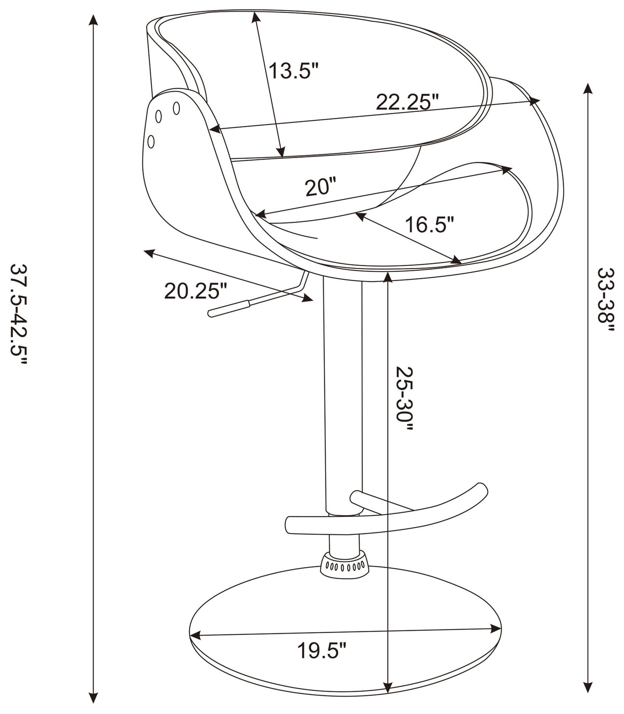 Dana Black And Chrome Adjustable Bar Stool