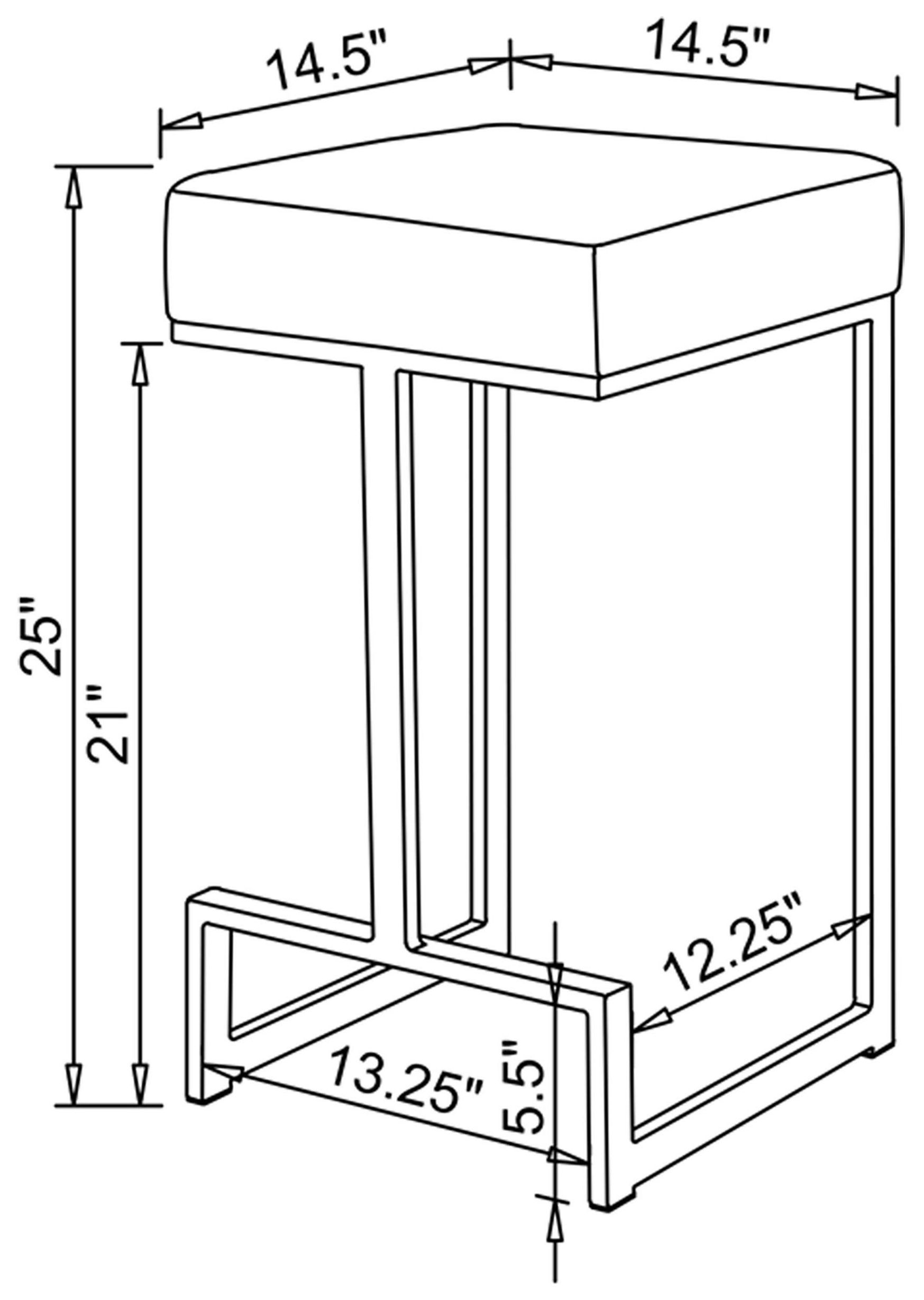 Gervase Grey And Chrome Square Counter Height Stool