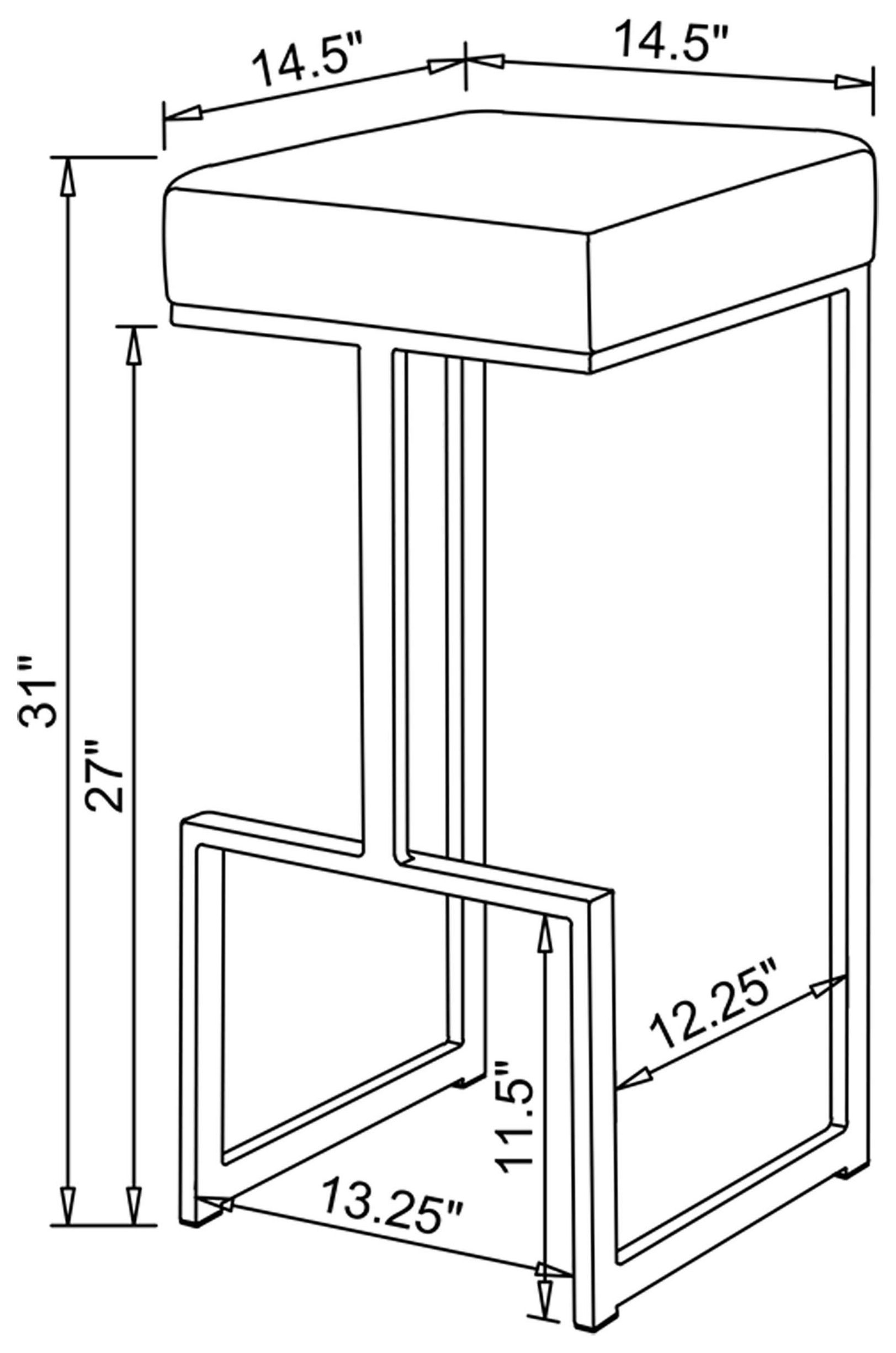 Gervase Grey And Chrome Square Bar Stool