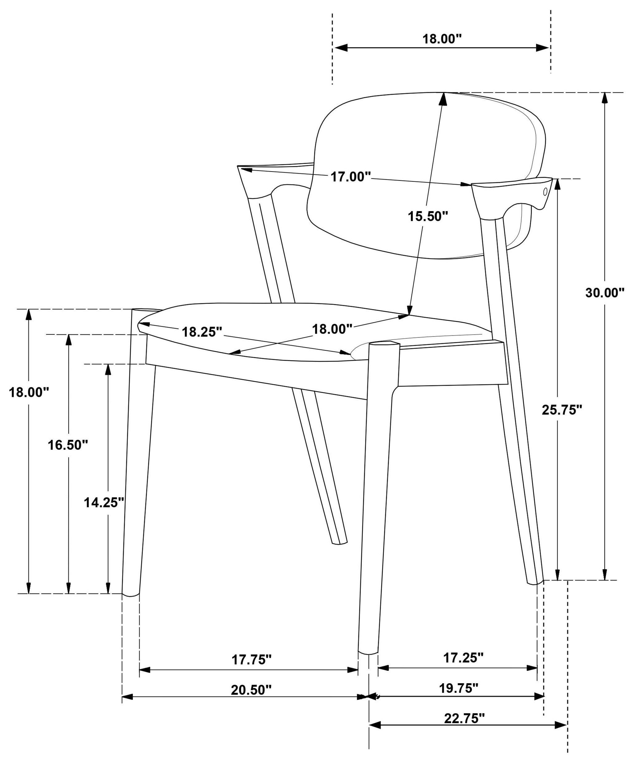 Malone Gray Dining Side Chair Set of 2