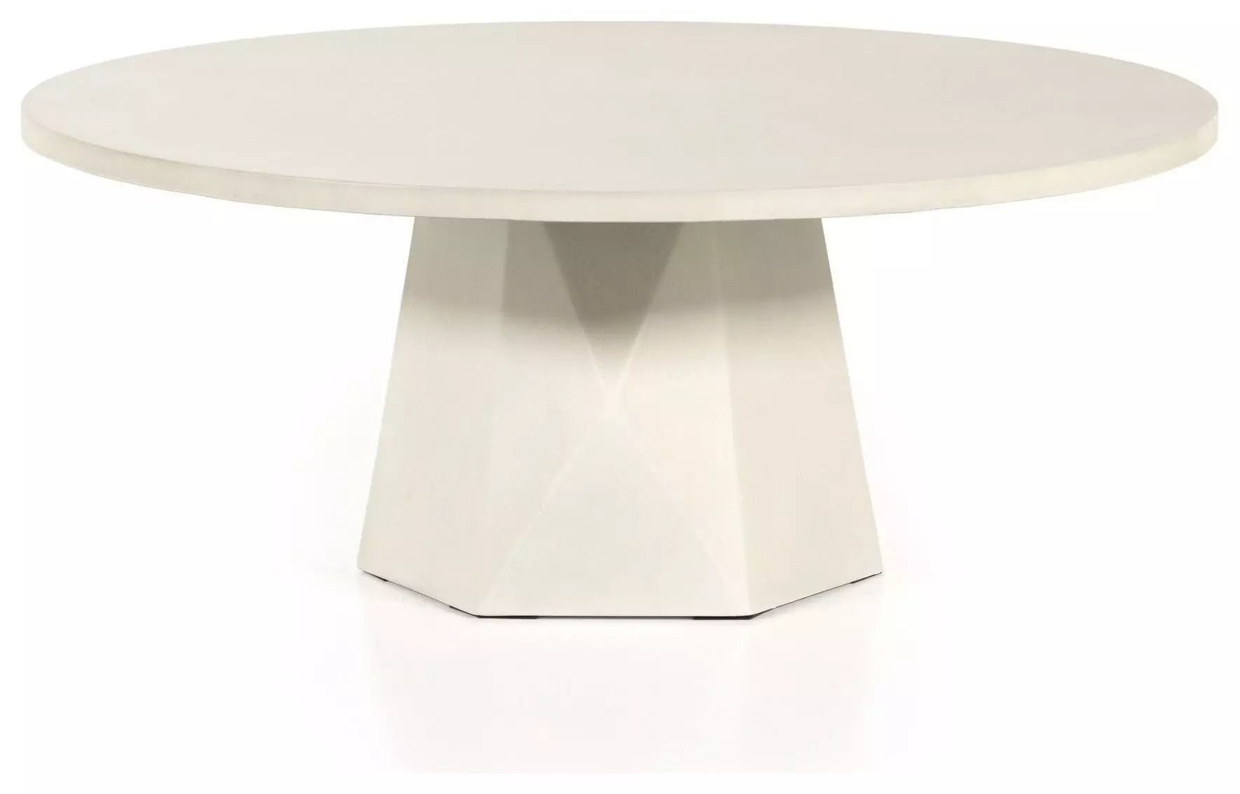 Barley Industrial Loft White Concrete Round Outdoor Coffee Table