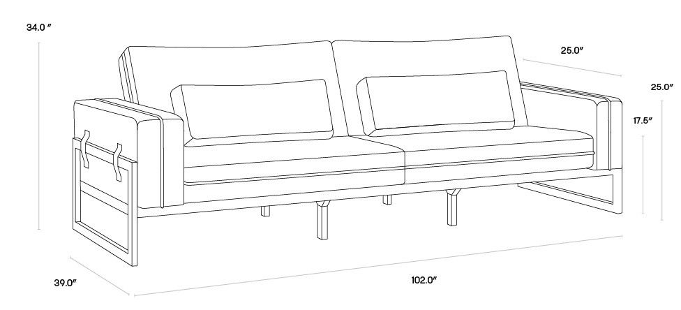 Belinda Symphony Greige and Bravo Cognac Sofa