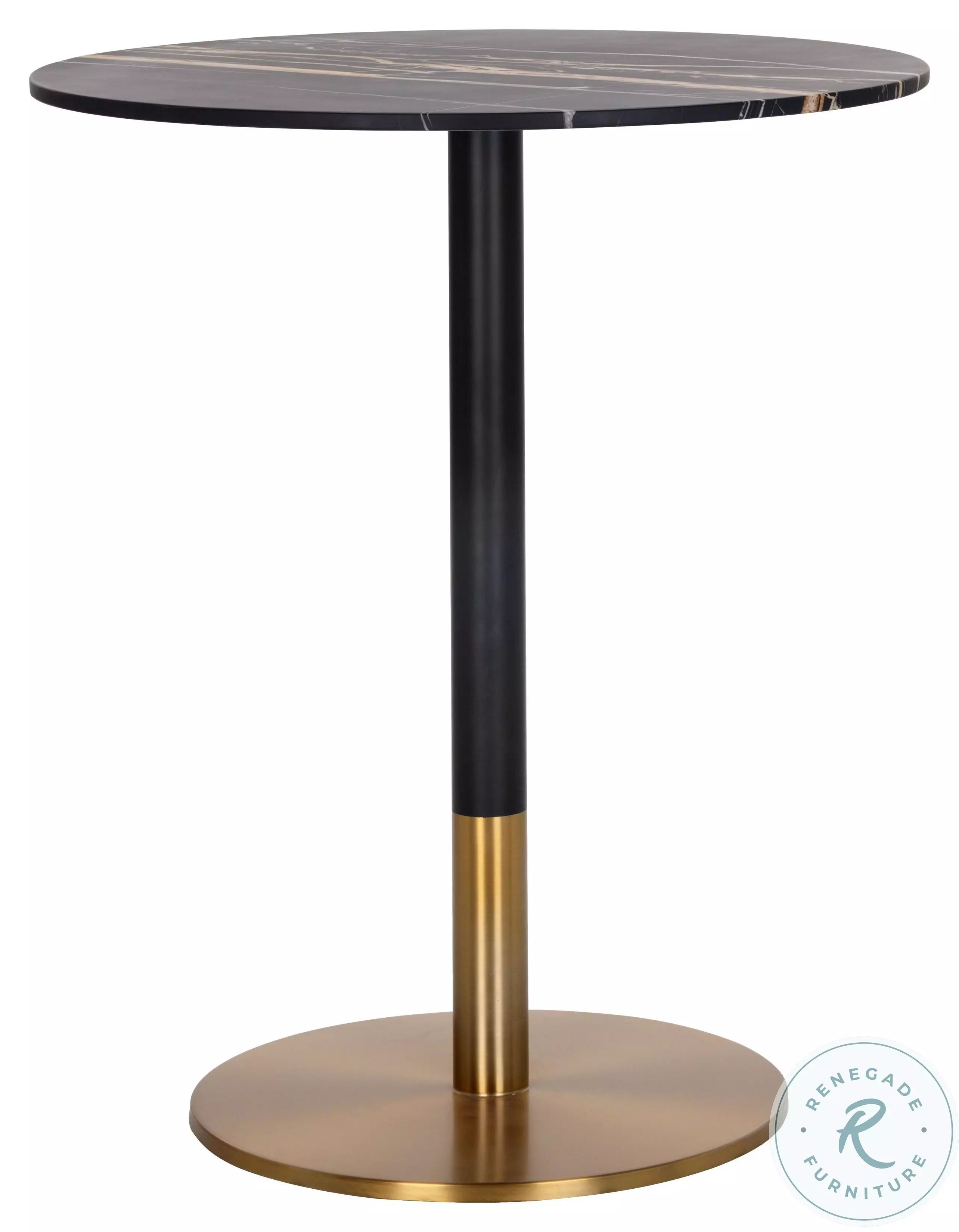 Ikon Massie Black and Gold Bar Table from Sunpan | Coleman