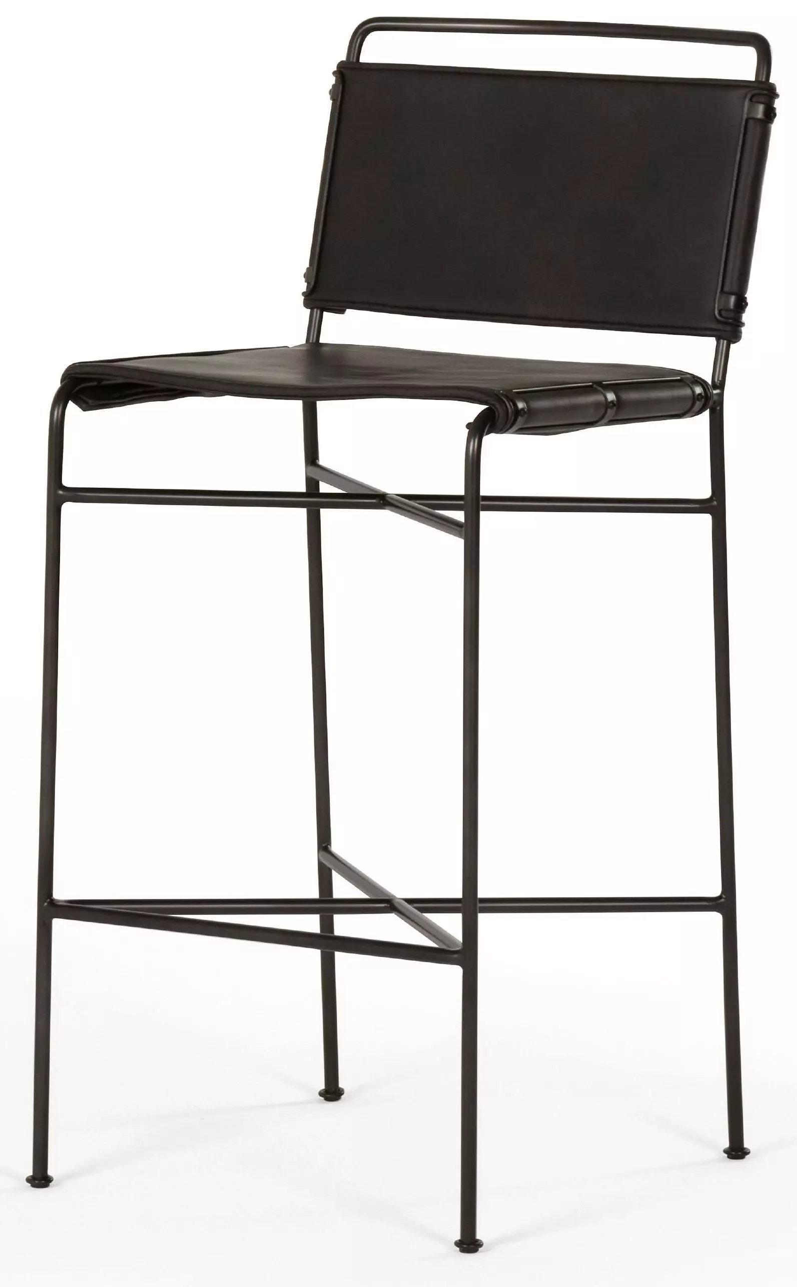 Oxton Industrial Loft Black Seat Iron Frame Bar Stool