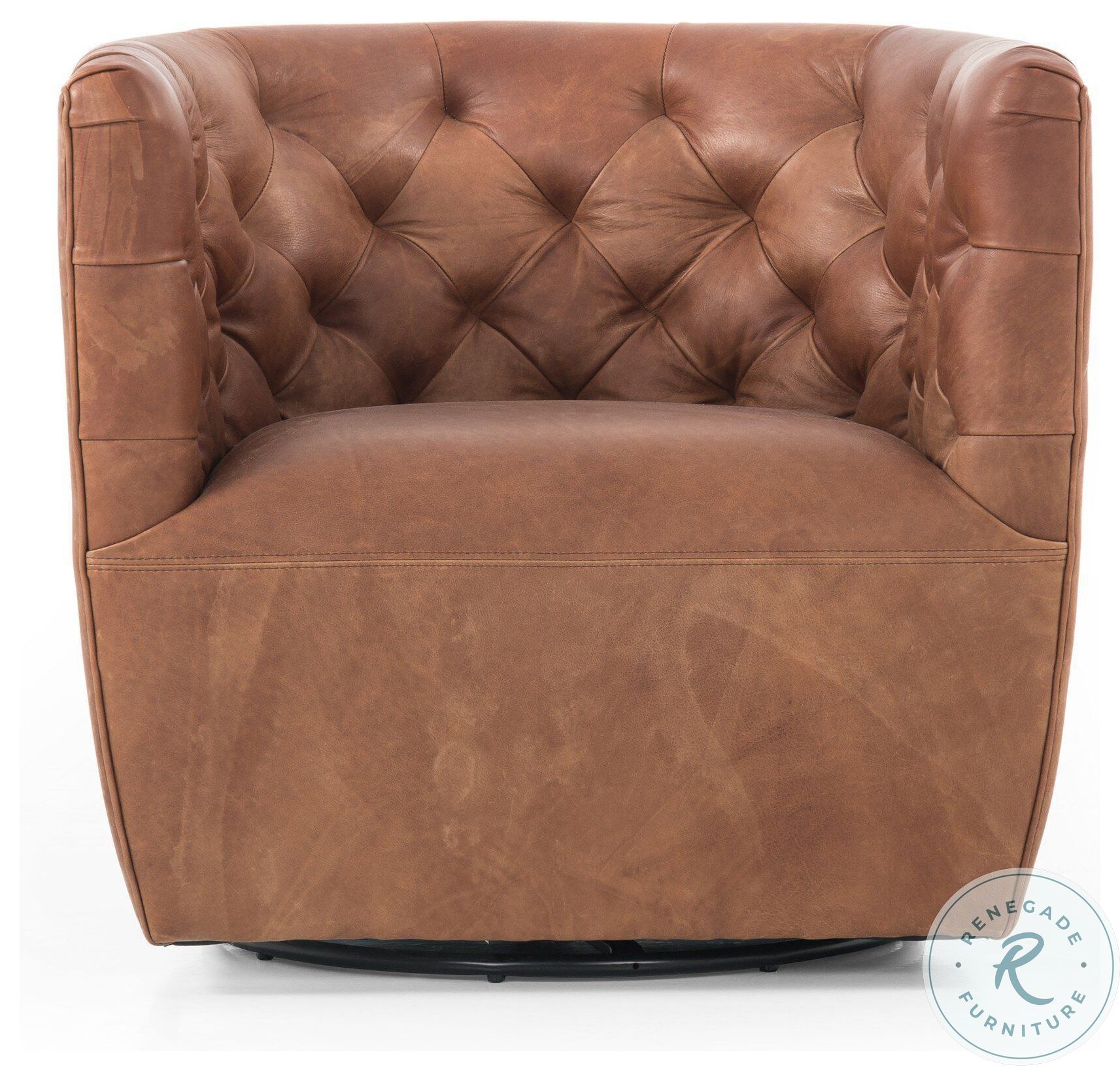 L 1 ヴィンテージ オールドパイン　フレンチカントリー　アームチェア Hanover Heirloom Sienna Leather Swivel Chair from Four Hands