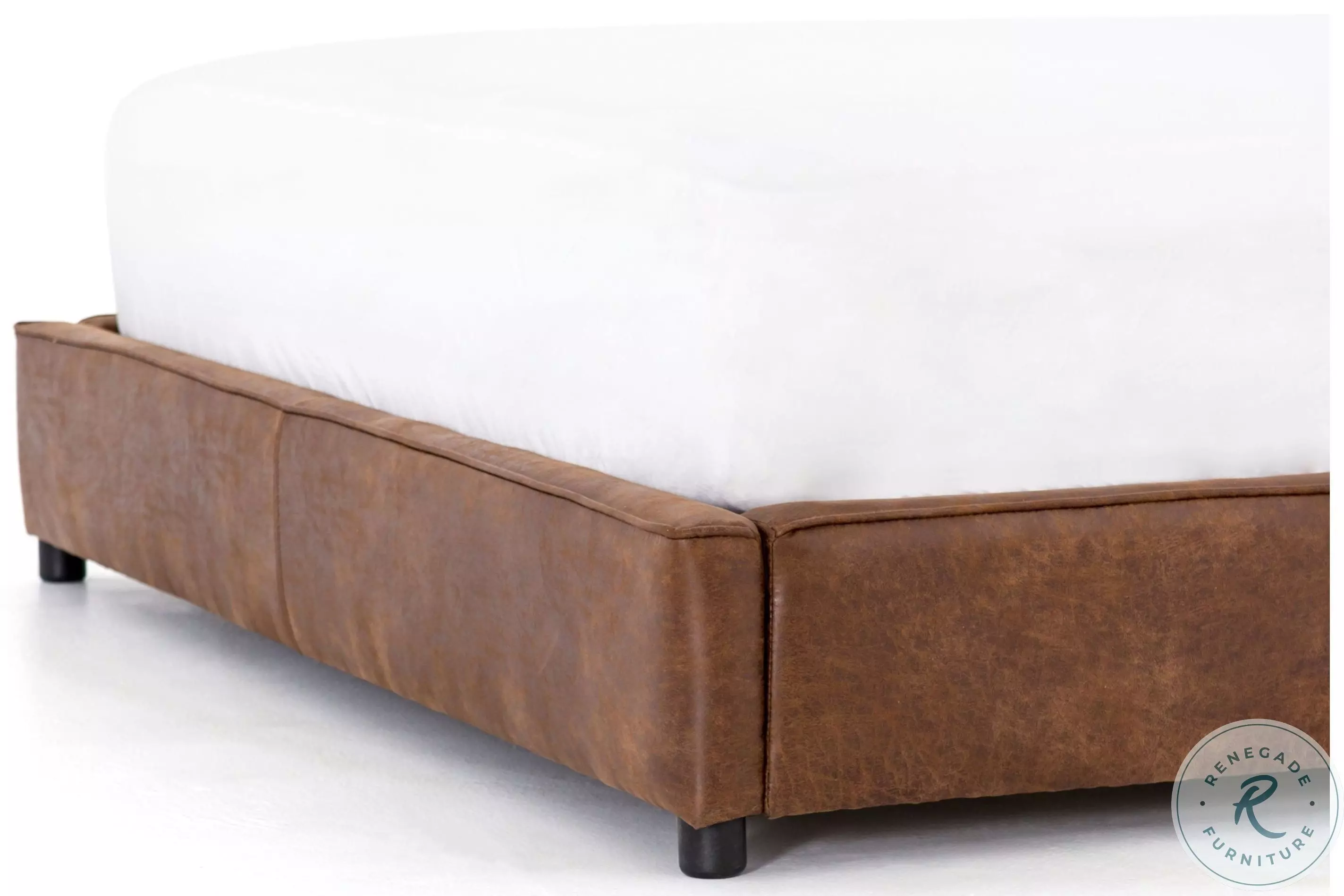 Aidan Vintage Tobacco King Upholstered Panel Bed from Four Hands