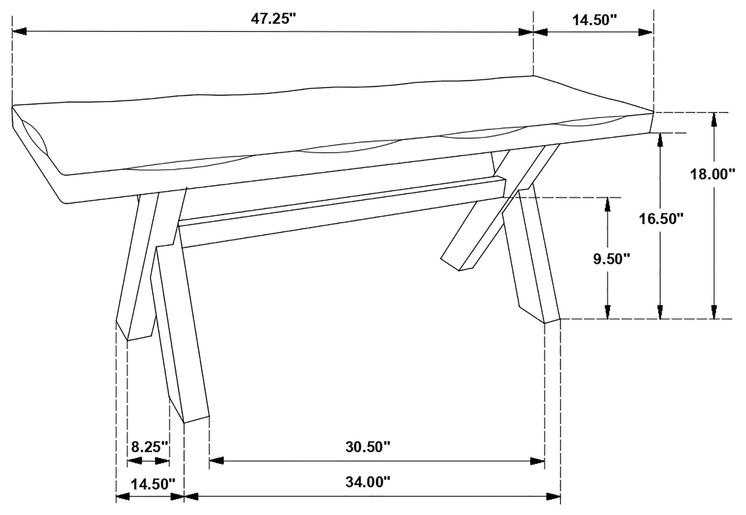 Alston Knotty Nutmeg Trestle Bench