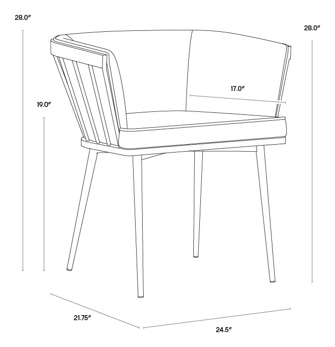 Abbington Black Fabric Caily Dining Armchair