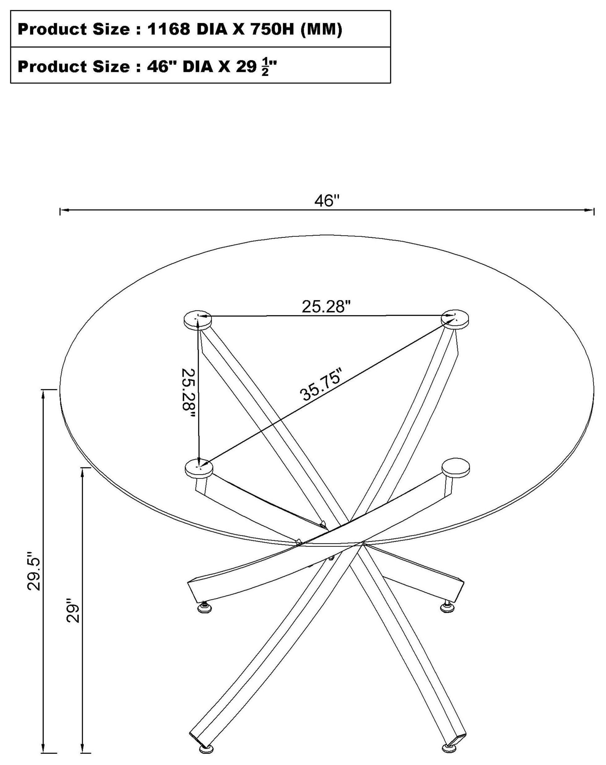 Beckham Chrome Round Dining Table