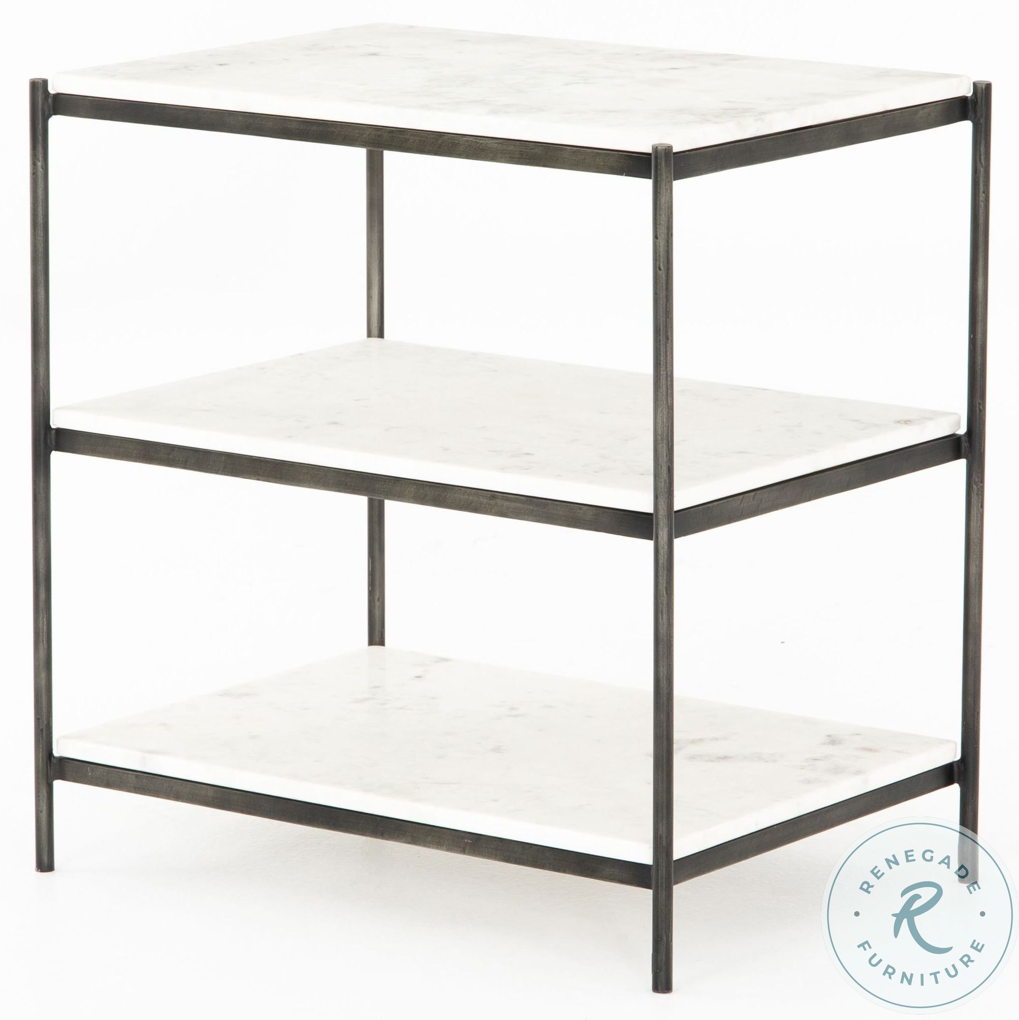 Felix Hammered Grey Nightstand from Four Hands Coleman Furniture