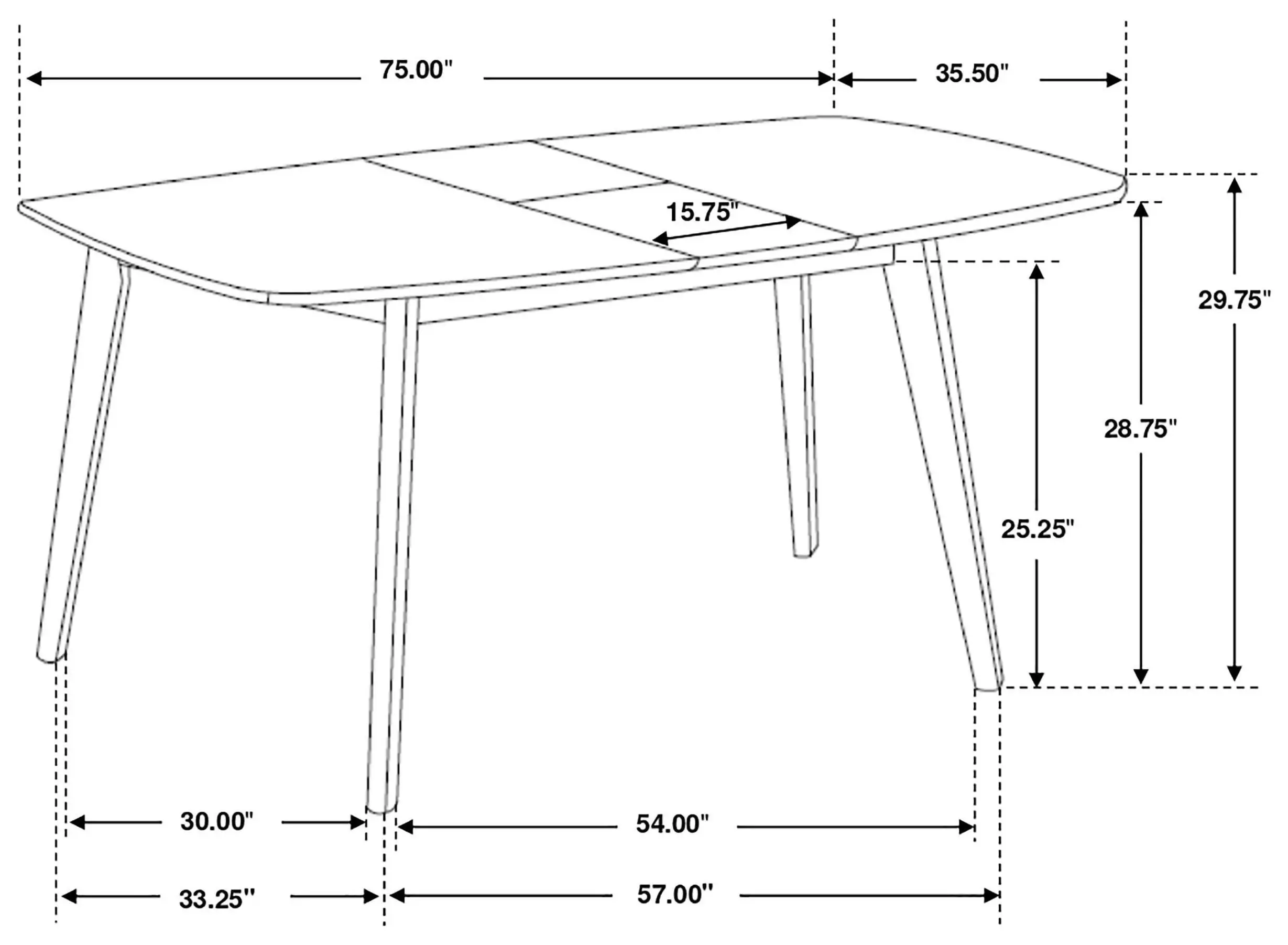 Redbridge Natural Walnut Extendable Dining Table