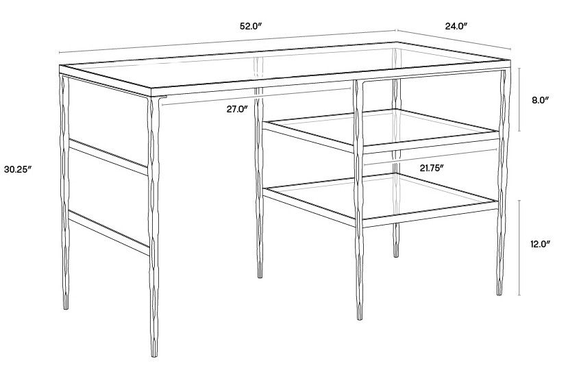 Buca Antique Brass Desk