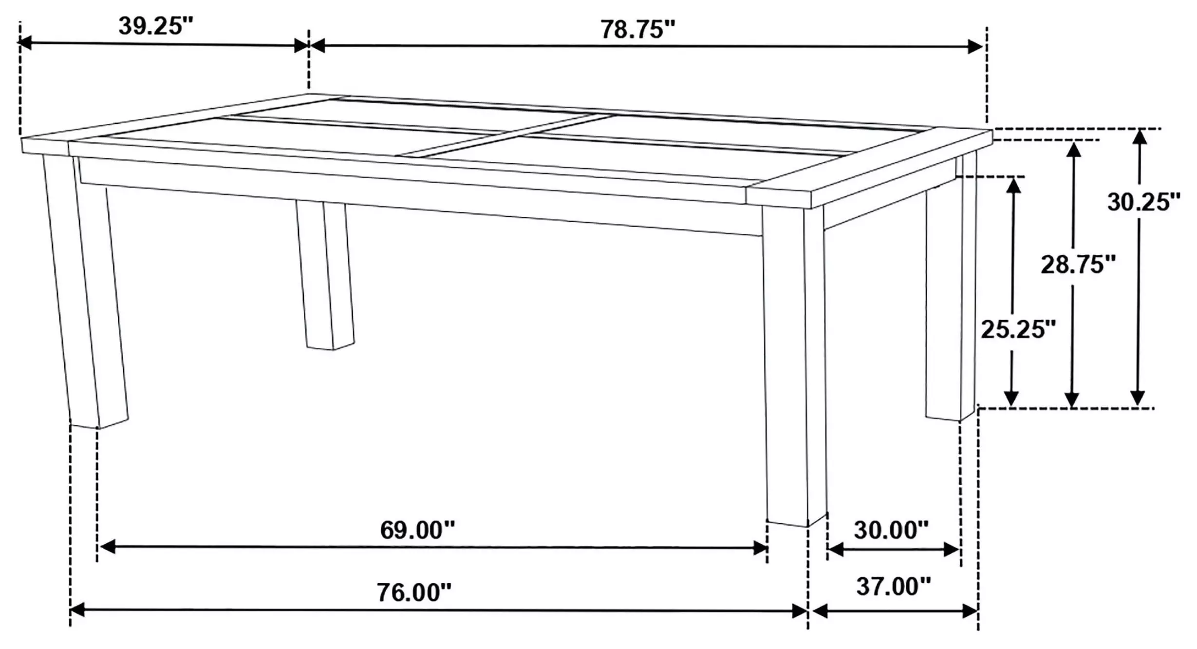 Coleman Rustic Golden Brown Rectangular Dining Table