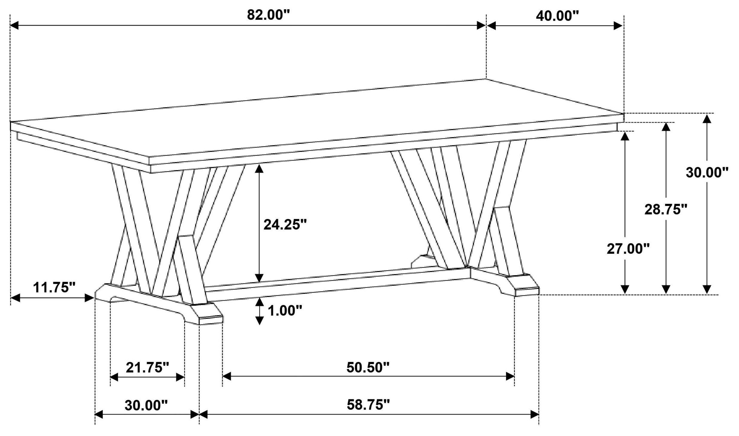 Cornelia Coastal Gray 82" Rectangular Dining Table
