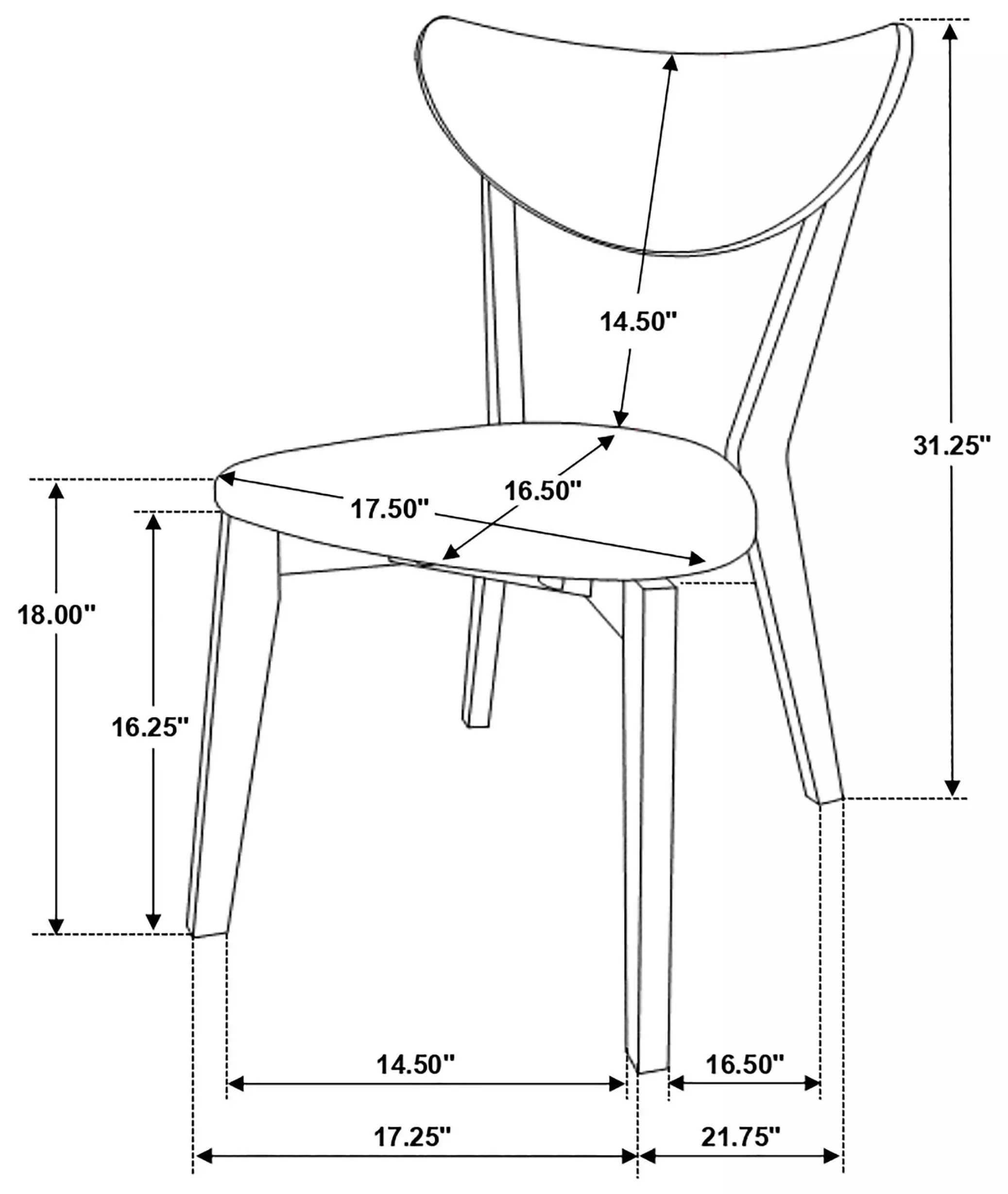 Alfredo Natural Walnut Side Chair Set Of 2