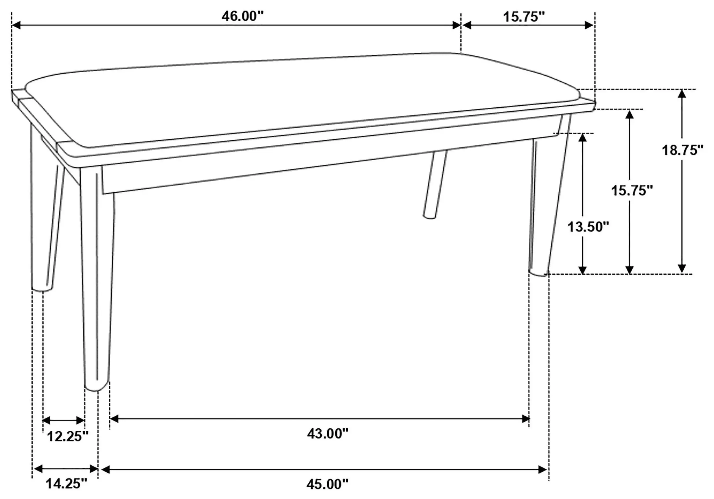Alfredo Natural Walnut Dining Bench