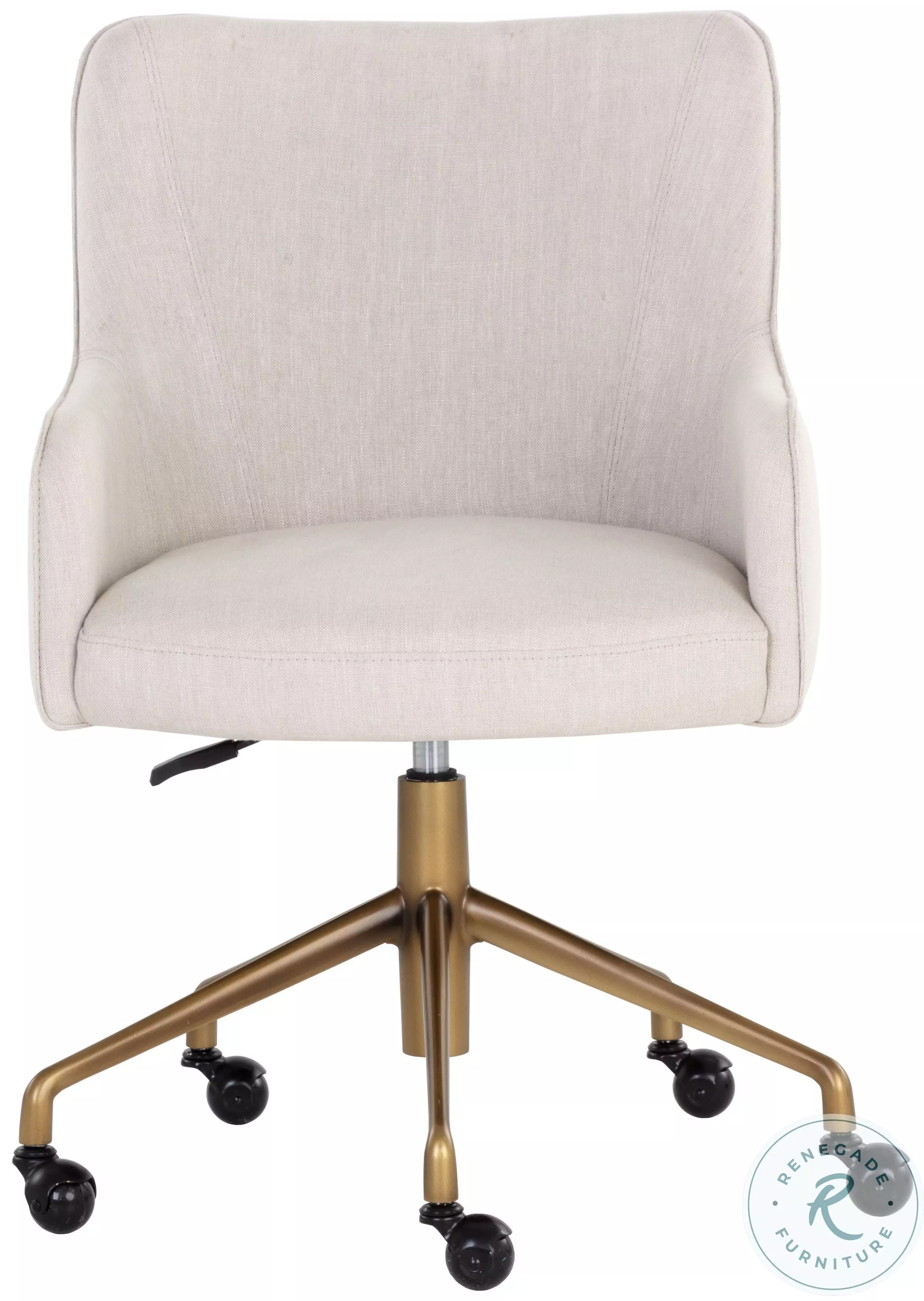 Irongate Franklin Beige Linen Office Chair From Sunpan Coleman