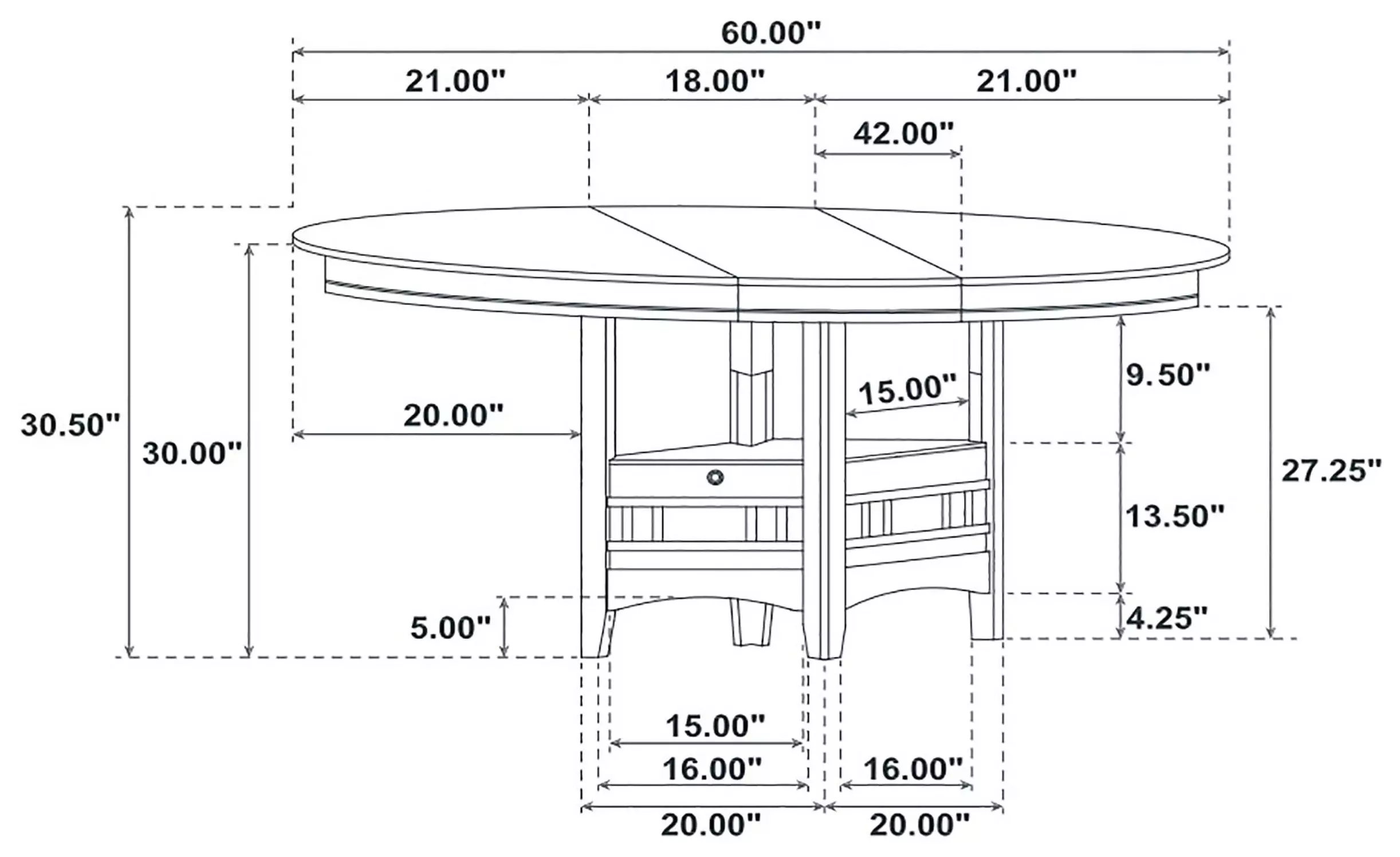 Lavon Medium Grey Extendable Dining Table