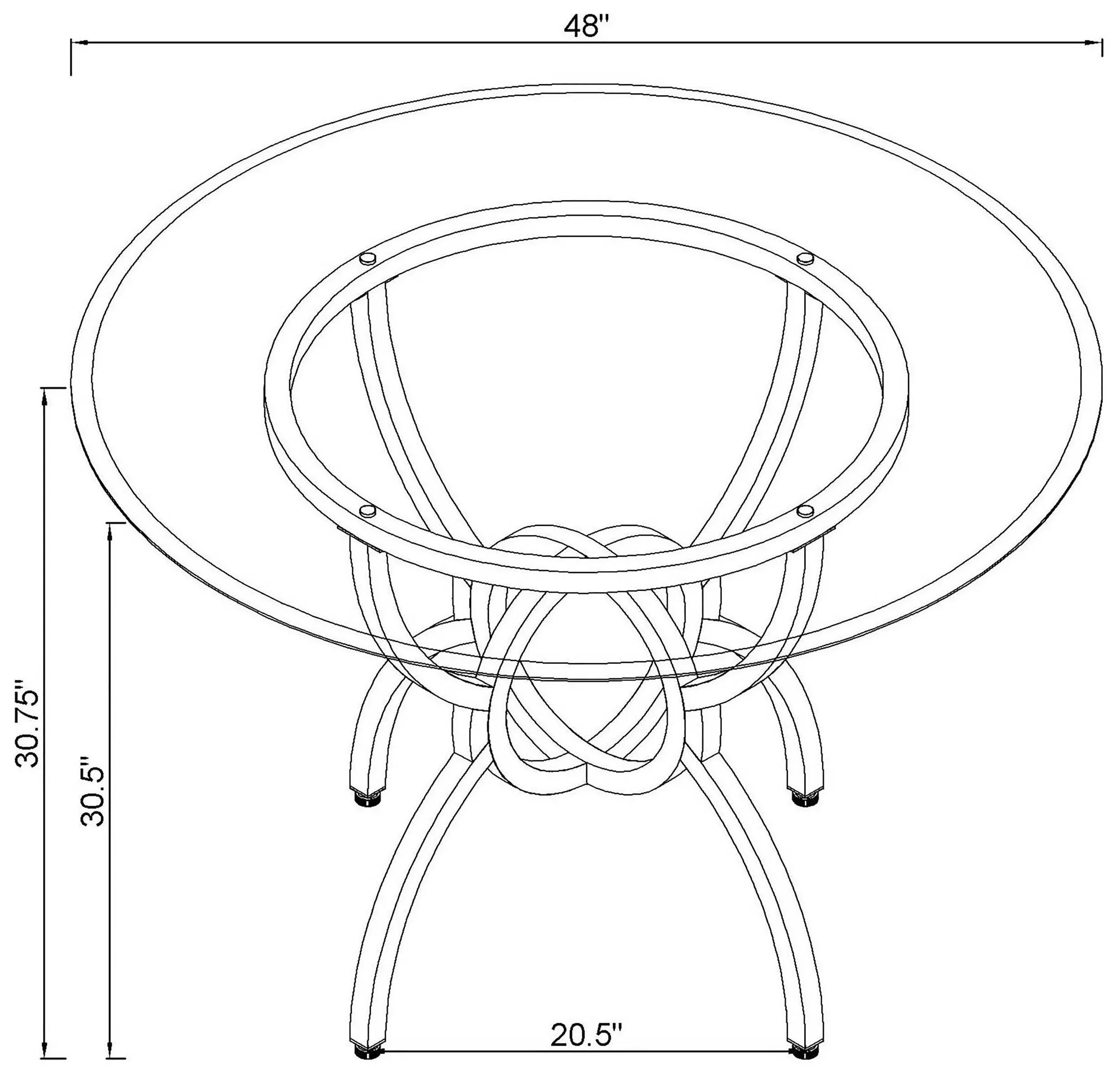 Aviano Gunmetal 48" Round Dining Table
