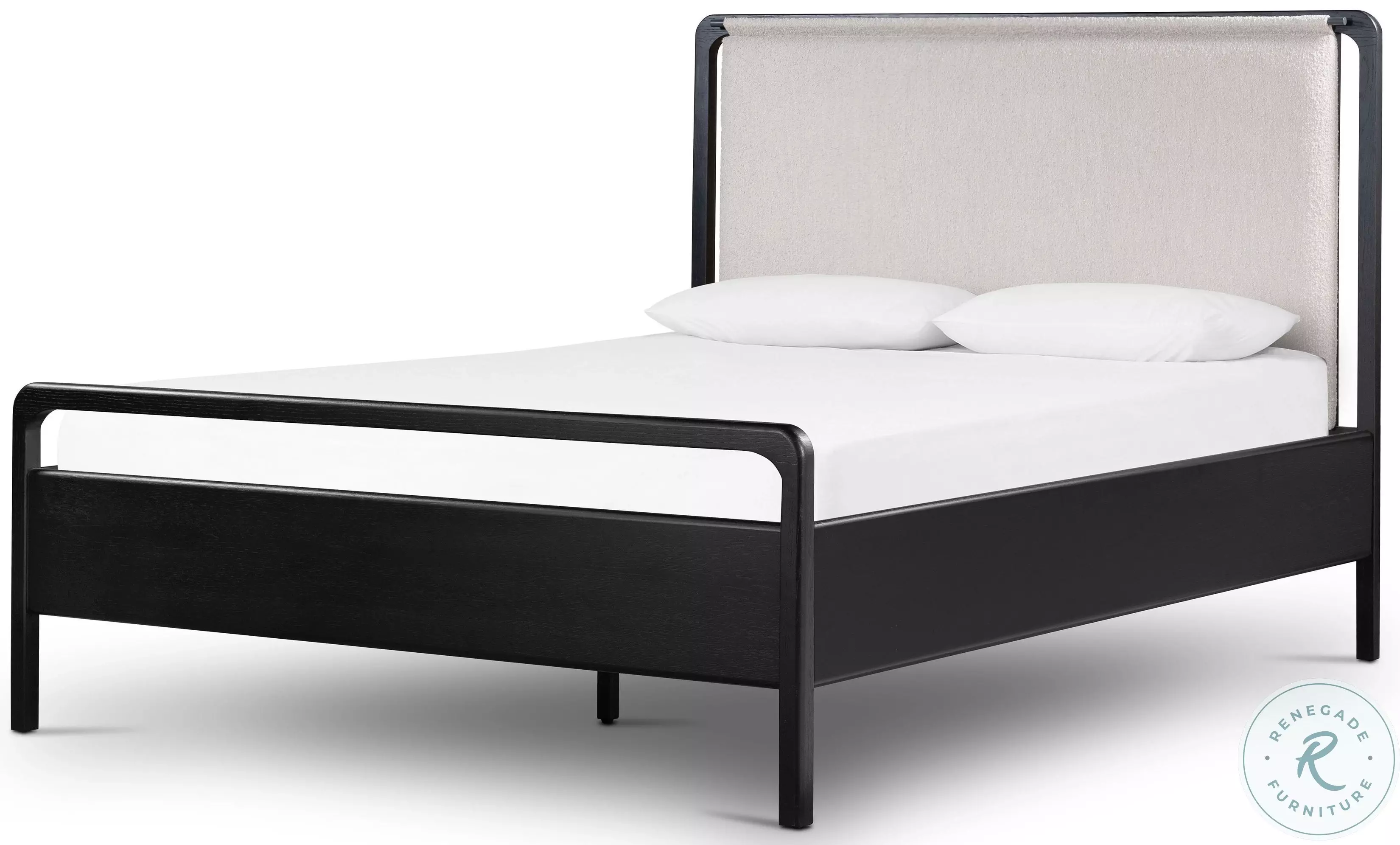 Rosedale Ebony Oak Veneer Queen Panel Bed from Four Hands
