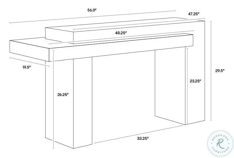 Mallory Dark Brown and Gray Console Table