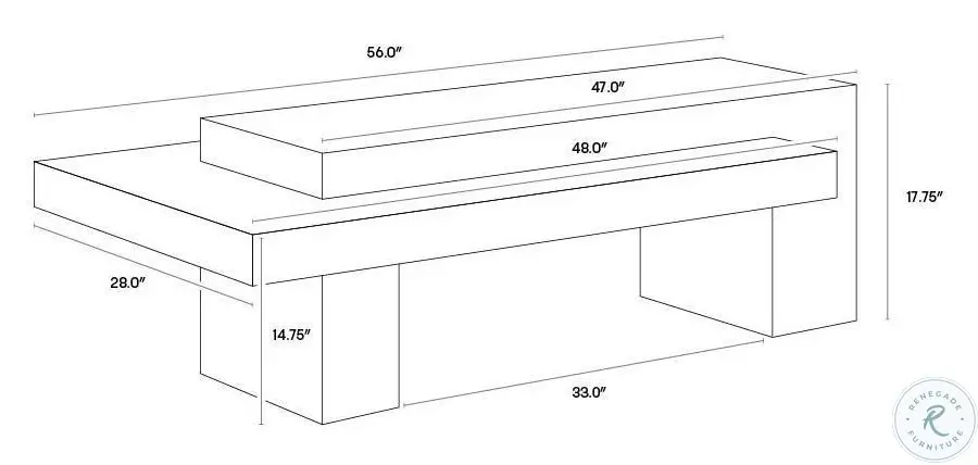 Mallory Dark Brown and Gray Coffee Table